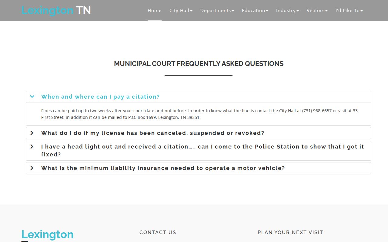 Henderson County traffic warrant Lexington citation payment and correction information