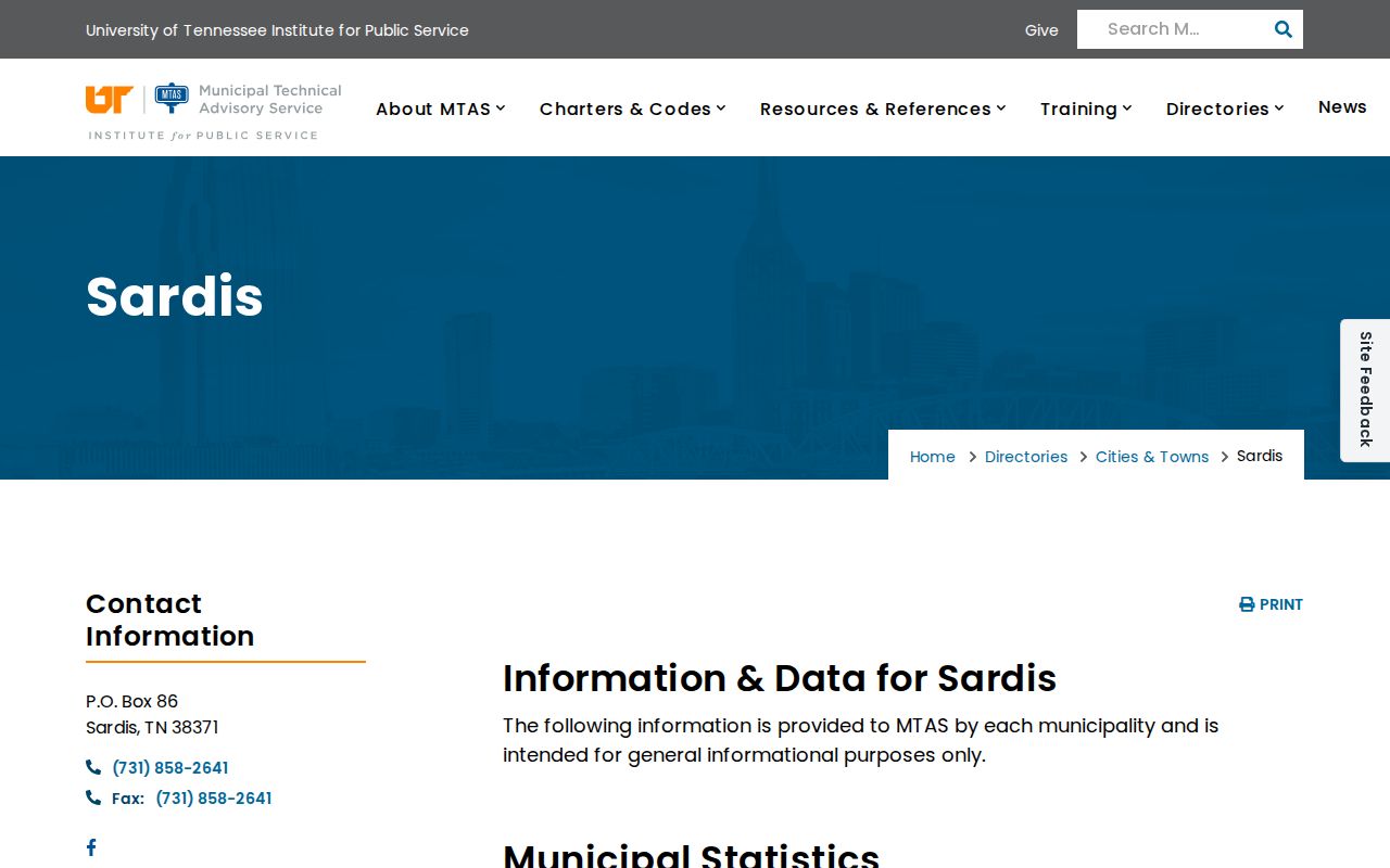 Sardis warrant records town office contact directory