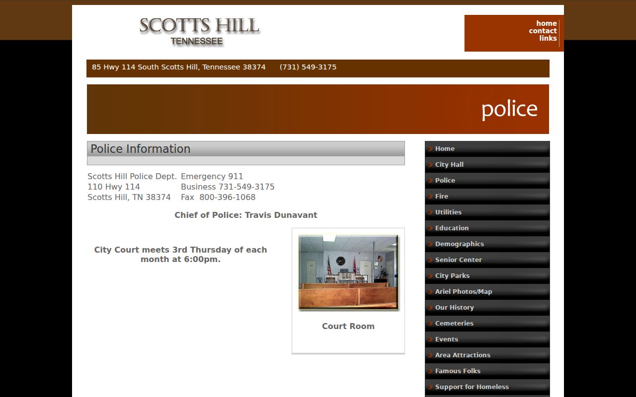 Scotts Hill warrant records city police and municipal court page