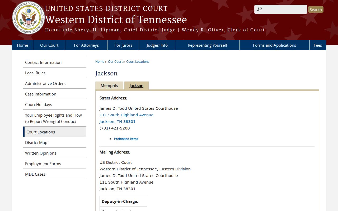 Henderson County arrest warrant federal court route in Jackson