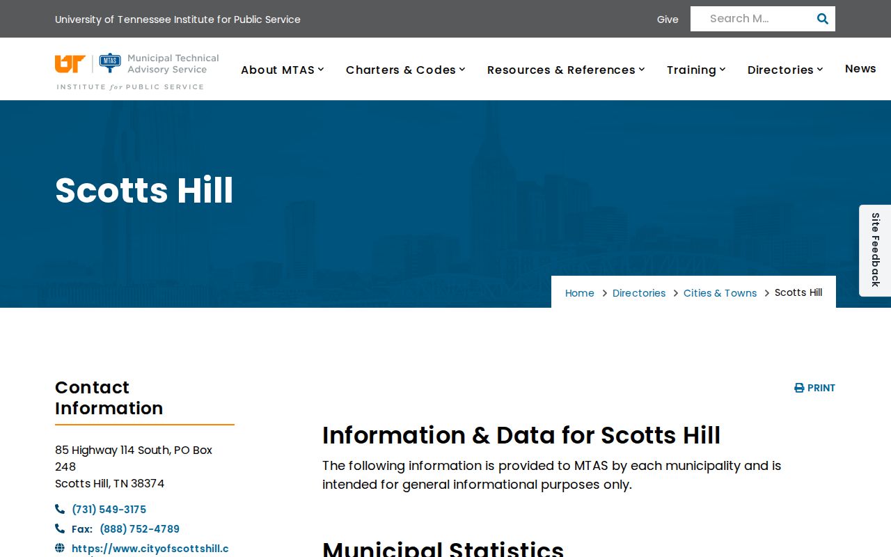 Scotts Hill warrant records municipal court and police contact directory